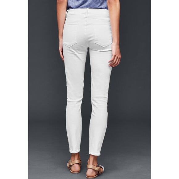 Gap 1969 Stretch True Skinny Ankle White Midrise Jeans Women Sz 35 R - Picture 2 of 8